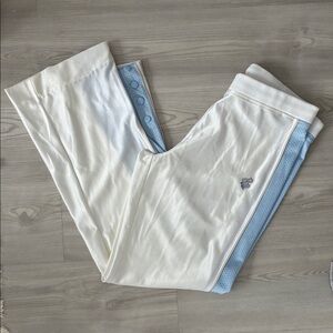 Authentic Rocawear Size L Vintage Nylon Snap Button Pants - White/Blue